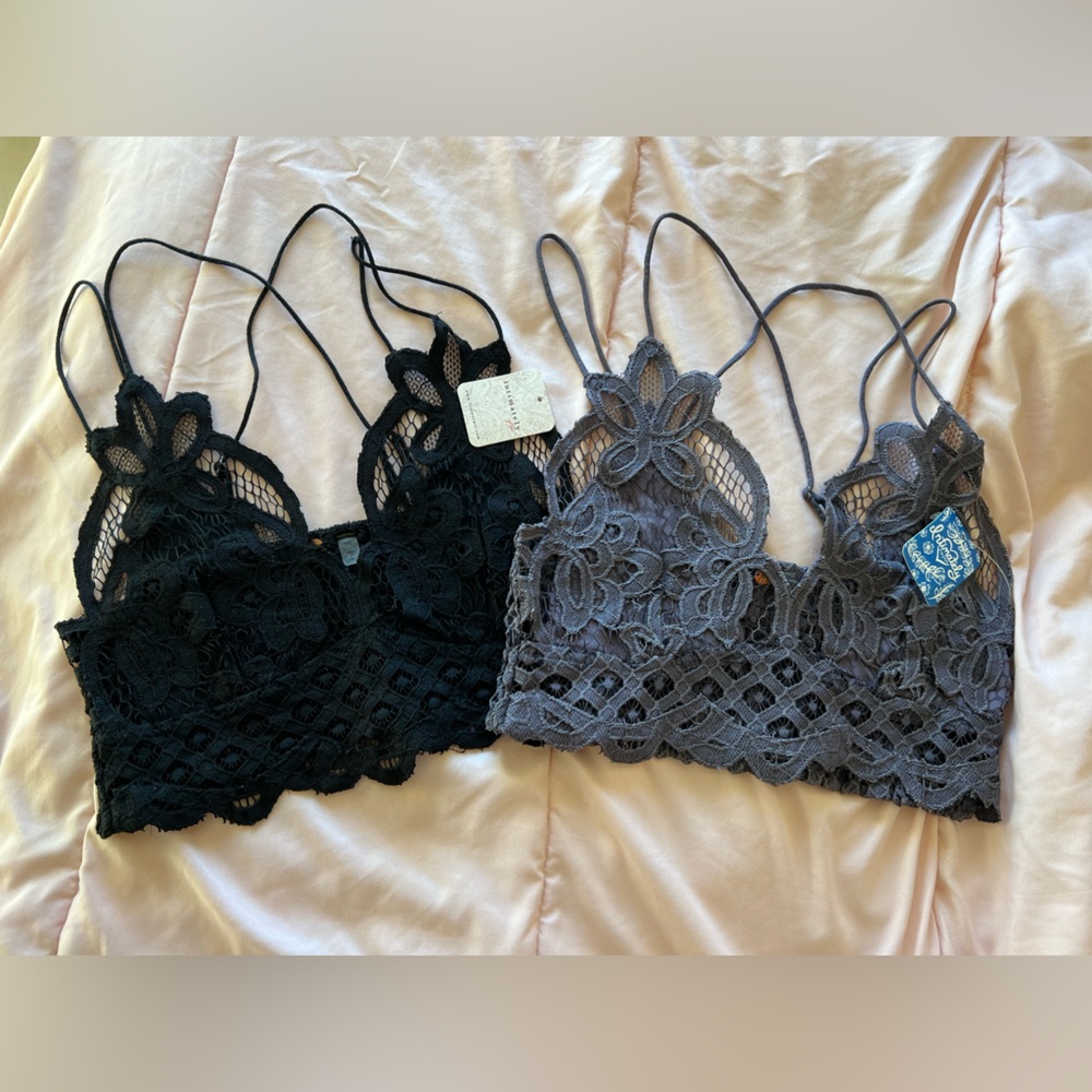 Free People Adella bralettes lot of two size small